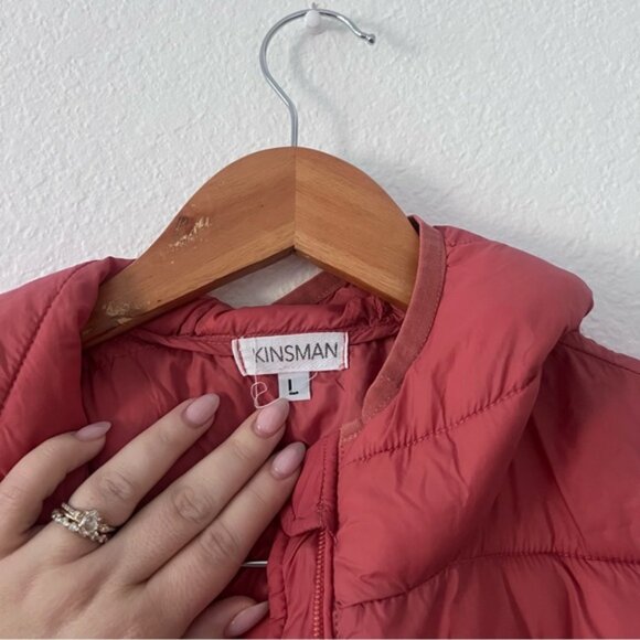 Pure Barre Pink Packable Hooded Puffer Vest Sz L - Picture 2 of 4